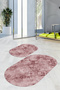 Digital Printed Non-Slip Base Washable Oval Bath Mat Set of 2 Toilet Seat Covers - 6