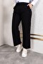 Elastic Waist Linen Trousers - Black / A0104 - 2