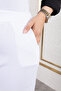 Elastic Waist Linen Trousers - White / A0104 - 5
