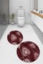 Digital Non-Slip Base Washable Round Bathroom Mat Set of 2 Toilet Seat Covers - 4
