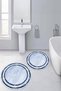 Printed Non-Slip Base Washable Framed Round Bathroom Mat Set of 2 Toilet Mats - 6