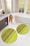 Printed Non-Slip Base Washable Round Bath Mat Set of 2 Toilet Seat Covers - 6