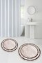Printed Non-Slip Base Washable Framed Round Bathroom Mat Set of 2 Toilet Mats - 8