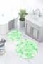 Digital Printed 3D Washable Round Bath Mat Set of 2 Toilet Seat Covers - 8