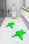 3D Printed Non-Slip Base Washable Round Bath Mat Set of 2 Toilet Seat Covers - 8