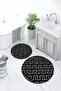 Printed Non-Slip Base Washable Round Bath Mat Set of 2 Toilet Seat Covers - 3