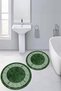 Printed Non-Slip Base Washable Framed Round Bathroom Mat Set of 2 Toilet Mats - 5