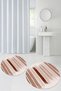 Printed Non-Slip Base Washable Round Bath Mat Set of 2 Toilet Seat Covers