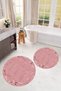 Printed Non-Slip Base Washable Round Bath Mat Set of 2 Toilet Seat Covers - 5