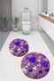 Digital Printed 3D Washable Round Bath Mat Set of 2 Toilet Seat Covers - 7