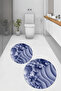 Digital Printed 3D Non-Slip Base Washable Round Bathroom Mat Set of 2 Toilet Seat Covers - 7