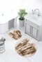 3D Printed Non-Slip Base Washable Round Bath Mat Set of 2 Toilet Seat Covers - 3