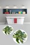 Digital Non-Slip Base Washable Floral Round Bathroom Mat Set of 2 Toilet Seat Covers - 7