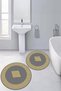 Printed Non-Slip Base Washable Framed Round Bathroom Mat Set of 2 Toilet Mats - 6