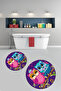 Printed Washable Owl Pattern Round Bath Mat Set of 2 Toilet Seat Covers - 7