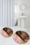 Non-Slip Base Washable Marble Pattern Round Bathroom Mat Set of 2 Toilet Mats - 6