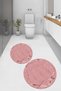 Printed Non-Slip Base Washable Round Bath Mat Set of 2 Toilet Seat Covers - 2