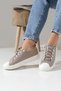 Beige Women's Casual Sneaker Shoes High Sole with Linen and Color Options - 7