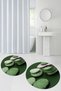 Digital Printed 3D Washable Round Bath Mat Set of 2 Toilet Seat Covers - 4