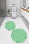 Printed Non-Slip Base Washable Round Bath Mat Set of 2 Toilet Seat Covers - 3