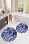 Digital Printed 3D Non-Slip Base Washable Round Bathroom Mat Set of 2 Toilet Seat Covers