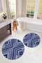 Printed Non-Slip Base Washable Round Bath Mat Set of 2 Toilet Seat Covers - 8