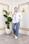 Elastic Waist Linen Trousers - Blue / A0104 - 3