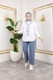 Elastic Waist Linen Trousers - Blue / A0104 - 4