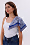Gray Navy Blue Chain Patterned - Efes Model Scarf Estascarf - 2