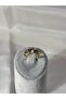 Zircon Solitaire Gold Steel Ring - 2