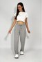 Women's Adjustable Waist Striped Pocket Trousers Black - 3