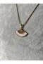 Steel Pendant Fan with Zircon Stone Gold White Background - 2