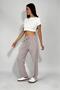 Women's Adjustable Waist Striped Pocket Trousers Claret Red - 5