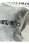 Zircon Stone Square Silver Steel Bracelet - 4