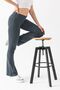 Women's Anthracite Brand Equivalent Combed Cotton Knitted Flexible Lycra Flared Leggings