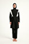 Black Full Covered Hijab Swimsuit – Stopper Detailed, M2526-1 - 5
