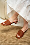 Wilma Tan Stripe Detailed Women's Slippers - 2