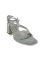 88-25 Leather Stone Transparent Heel Anatomical Women's Sandals
