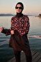 Women's Hijab Slice Watermelon Printed Full Covered 3 Piece Swimsuit Set - 6