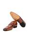Tan Color Laceless Genuine Leather Men's Shoes - 3