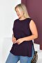 Large Size Thick Strap Lycra Slit Sports and Daily Combed Cotton Tank Top Blouse - 6