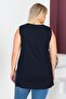 Large Size Thick Strap Lycra Slit Sports and Daily Combed Cotton Tank Top Blouse - 7