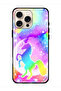 غطاء حماية لجهاز Apple iPhone 16 Pro Max بتصميم وحيد القرن بألوان قوس قزح