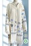 100% Cotton Muslin Stone and Blue Turtle Patterned Bathrobe - 3
