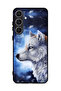 غطاء حماية لهاتف Samsung Galaxy S25 بتصميم رسمة الذئب