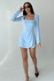 Back Zipper Long Sleeve Shorts Jumpsuit - 4