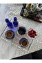 Tea/Coffee/Engagement/Wedding Tray for 4-6 People, Plexiglass Tube Handle, Silver - 3