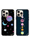 جرابان واقيان لهاتف Apple iPhone 16 Pro Max بتصميم الكواكب والفن والنجوم الفضائية