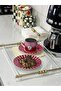 4-6 Winter Tea/Coffee/Engagement/Tray Plexy Ring Detail Handle Mat Gold
