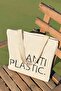 Anti Plastic Patterned Cloth Bag - Artistic Canvas Shoulder Bag - Women's Shopping Bag - 2